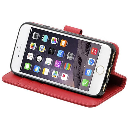 iPhone 6 och iPhone 6S Plånboksfodral Läder med Stativ - Röd image 3