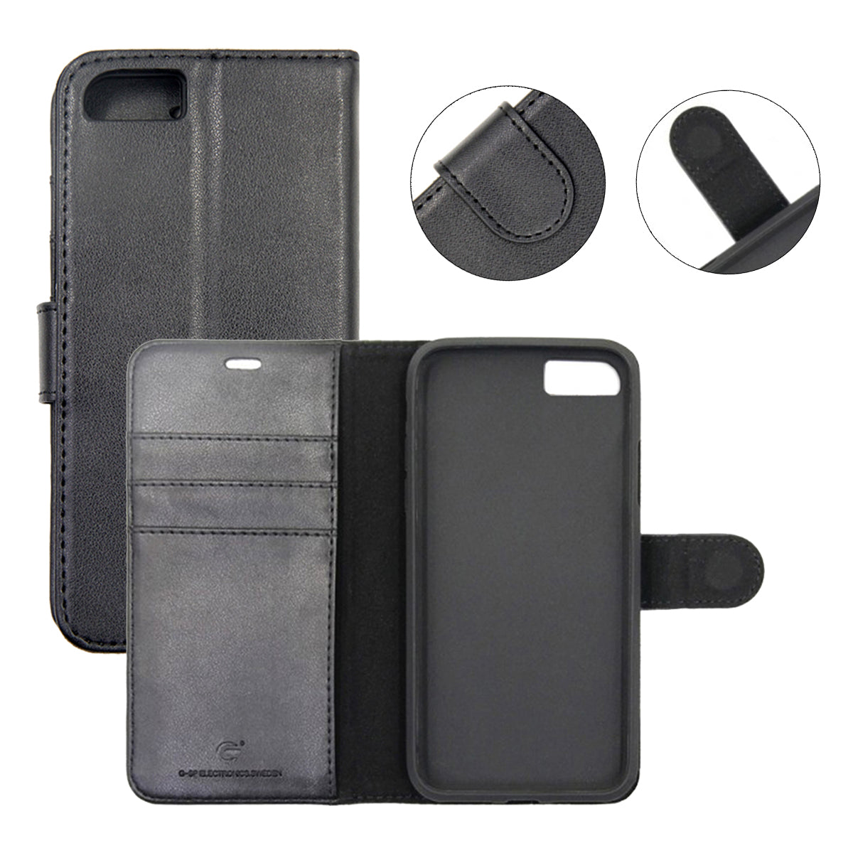 iPhone 6/6S Plånboksfodral Magnet Läder med Stativ - Svart image 8