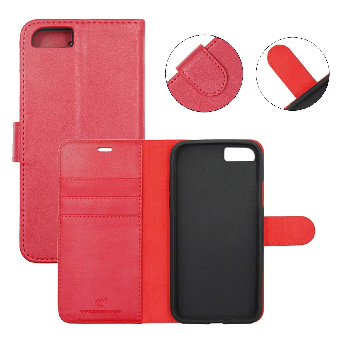 iPhone 6/6S Plånboksfodral Magnet Läder med Stativ - Röd image 8