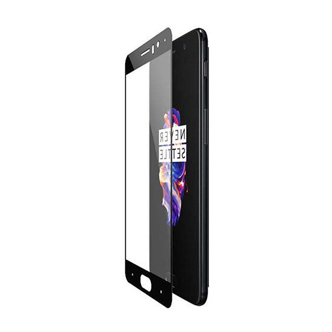 Skärmskydd OnePlus 5 - Heltäckande Härdat Glas Svart image 1