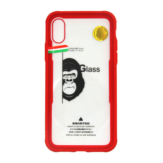 Skal Med Härdat Glas iPhone X/XS - Röd image 1