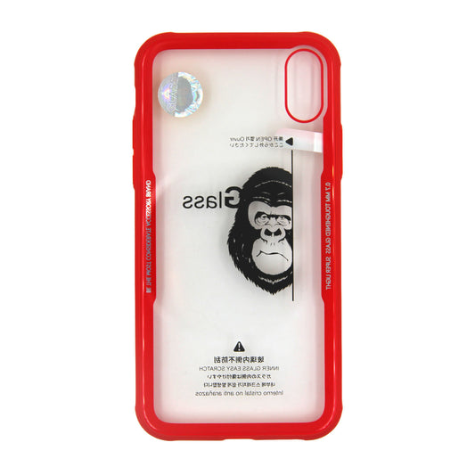 Skal Med Härdat Glas iPhone X/XS - Röd image 2