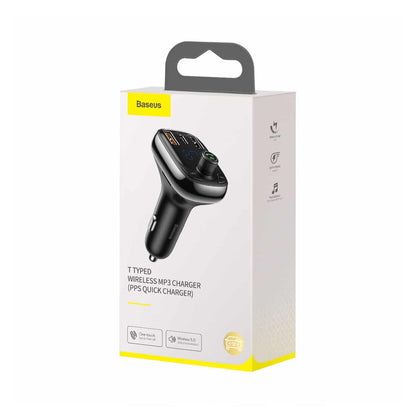 Baseus T-typ S-13 Trådlös MP3-billaddare PPS Snabbladdare - Svart image 7