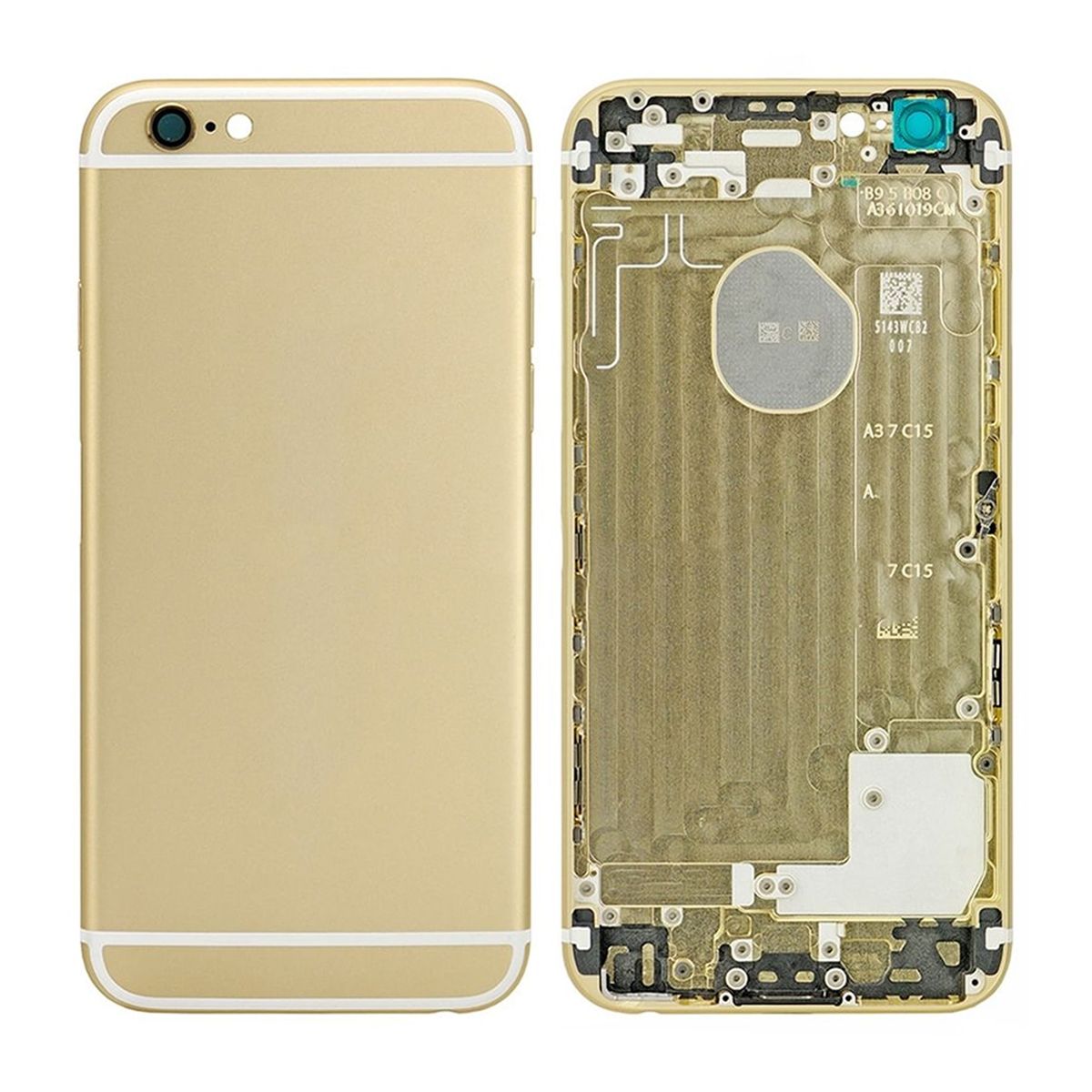iPhone 6 Baksida med Komplett Ram - Guld image 1