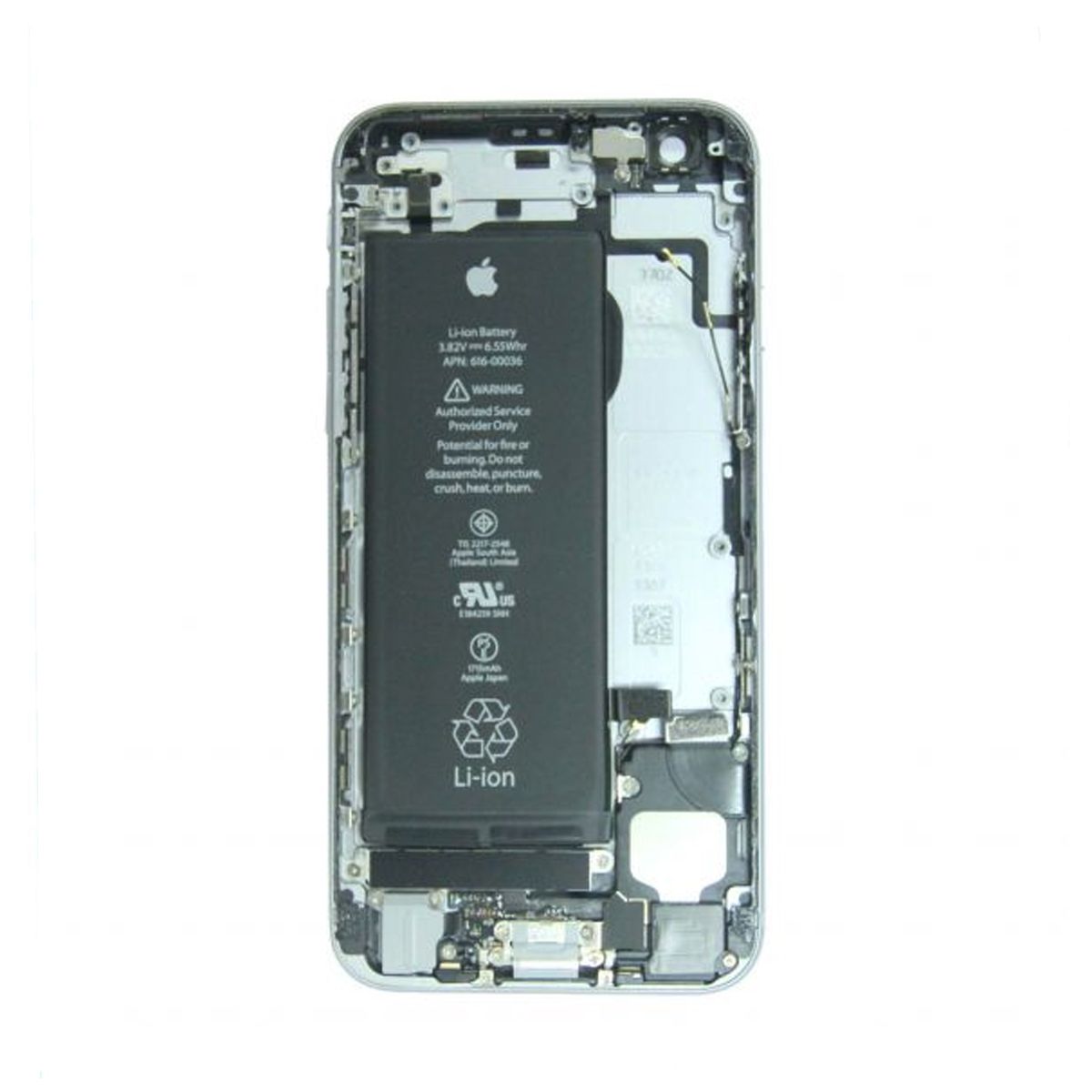 iPhone 6S Baksida med Komplett Ram med Batteri - Svart (Begagnad) image 3