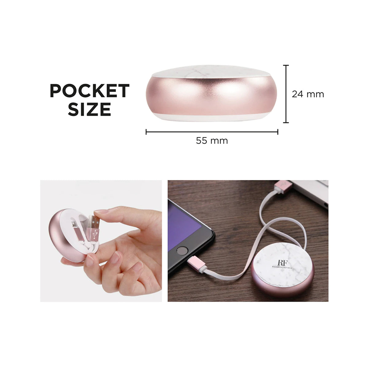 Richmond & Finch Sladdvinda Micro USB - Rosa Marmor image 4