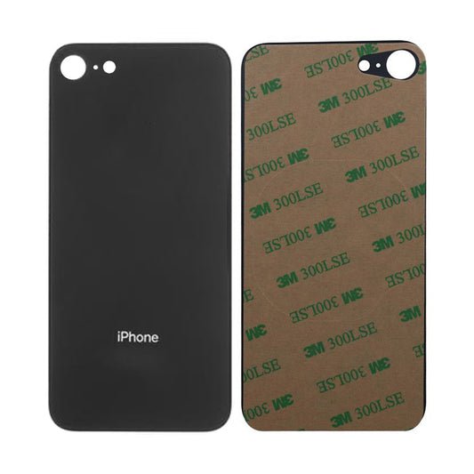 iPhone 8 Baksida Glas med Självhäftande tejp - Svart image 1