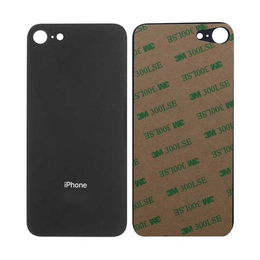 iPhone 8 Baksida Glas med Självhäftande tejp - Svart image 1