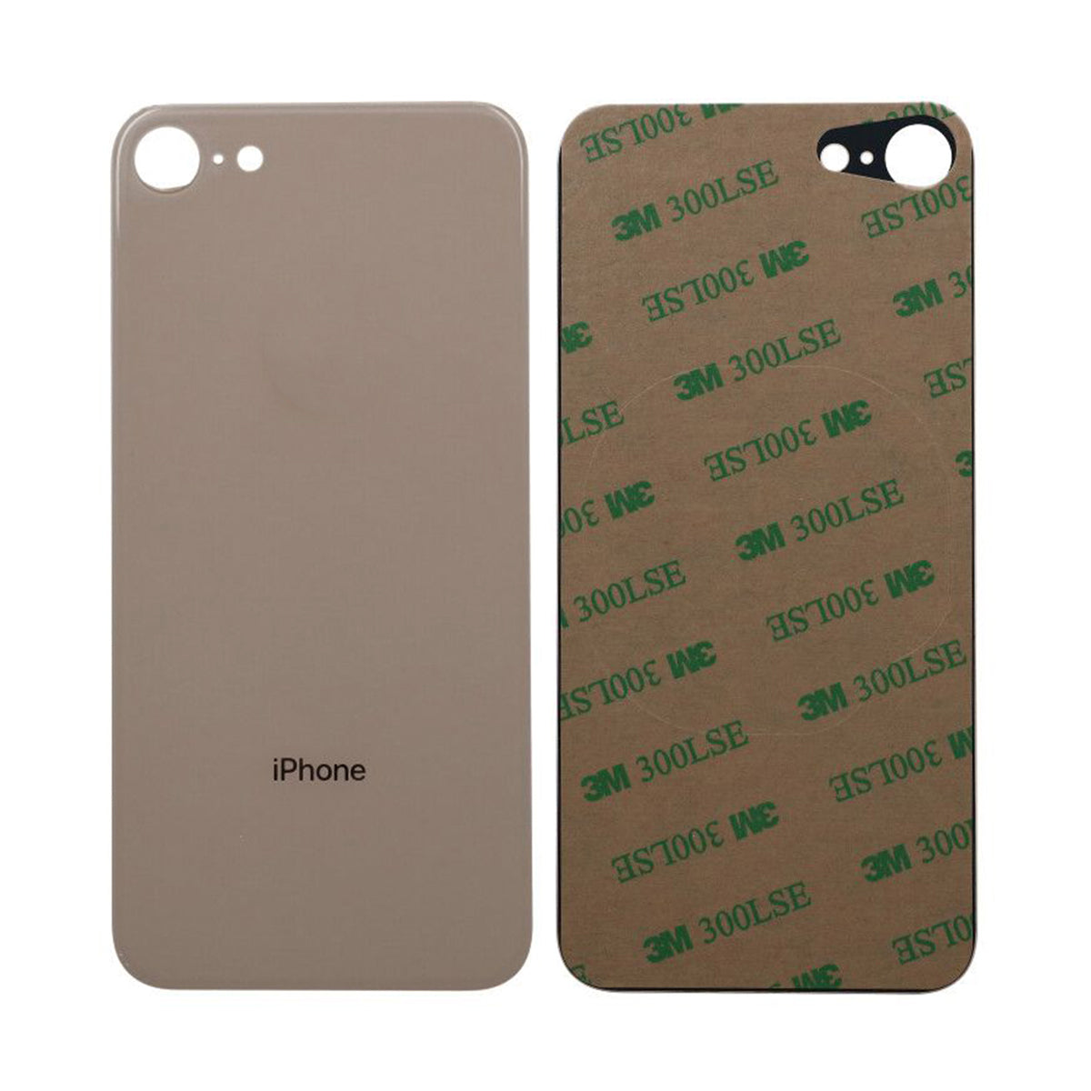 iPhone 8 Baksida Glas med Självhäftande tejp - Guld image 2