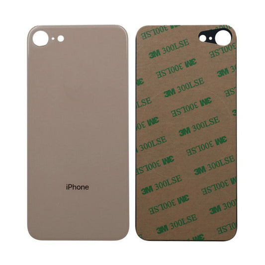 iPhone 8 Baksida Glas med Självhäftande tejp - Guld image 2