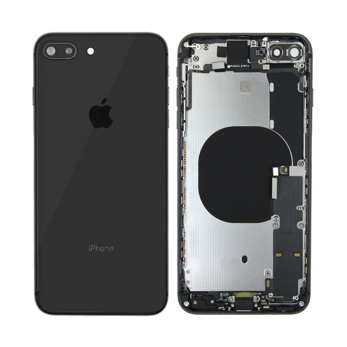 iPhone 8 Plus Baksida med Komplett Ram - Svart image 1