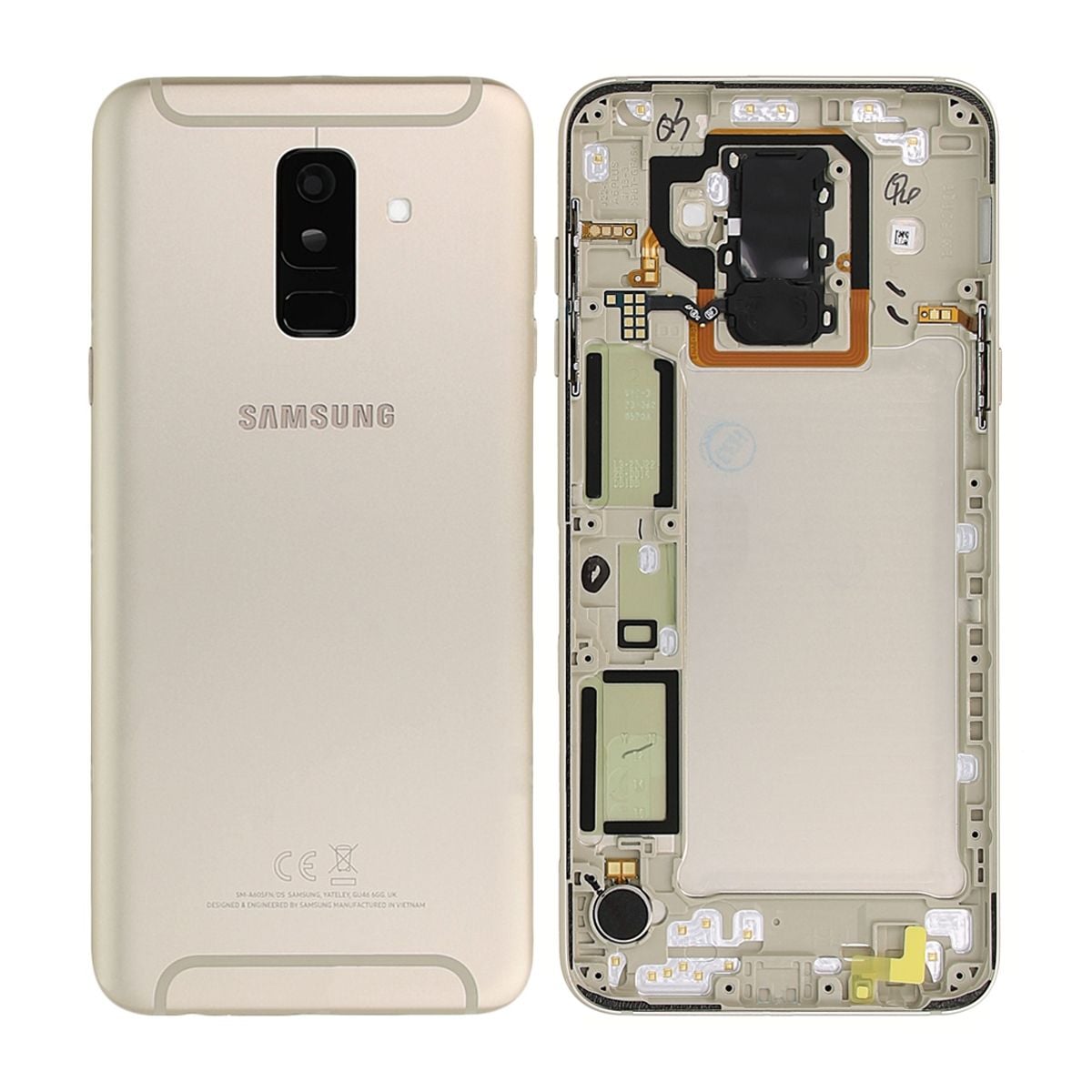 Samsung Galaxy A6 Plus 2018 (SM-A605F) Baksida Original - Guld image 1
