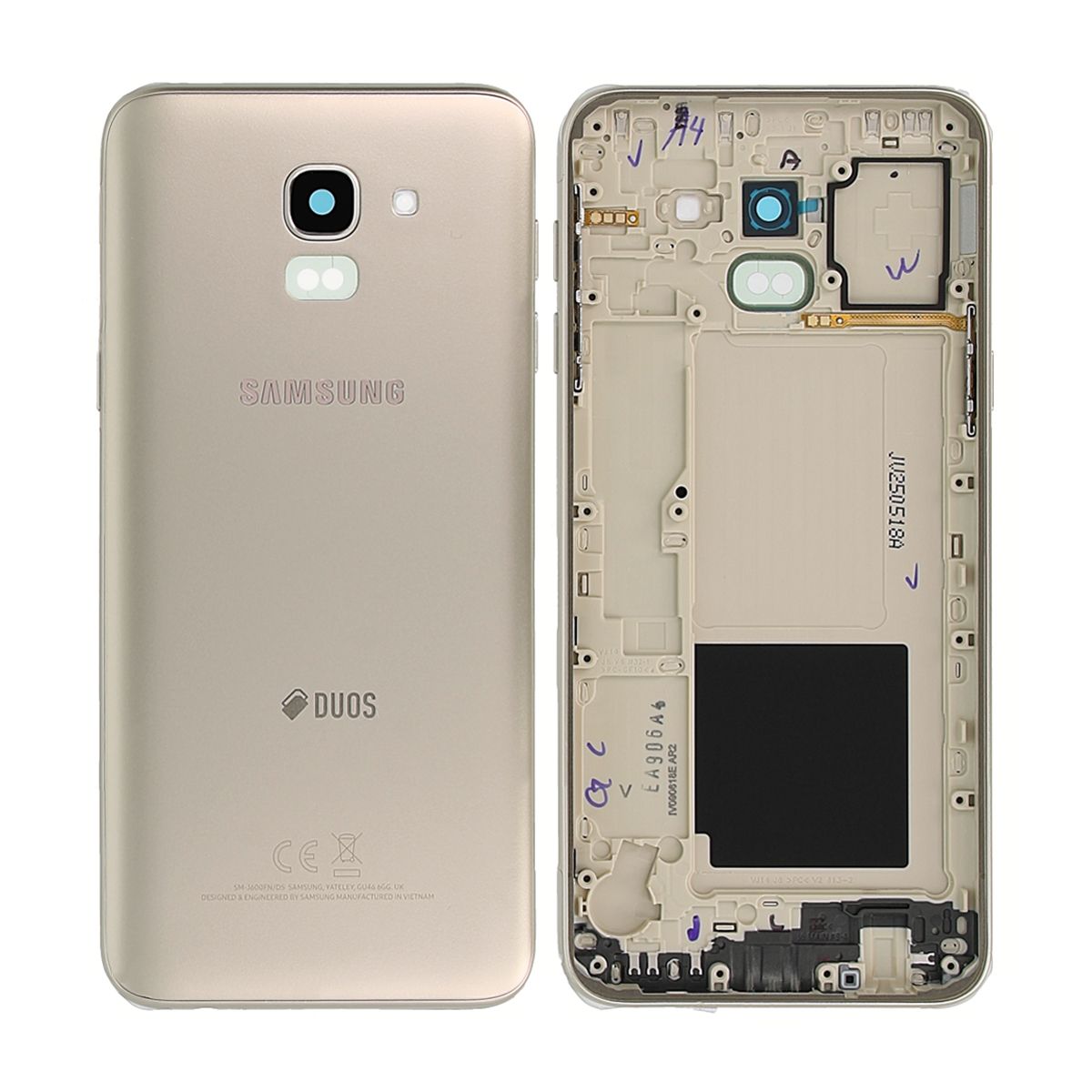 Samsung Galaxy J6 2018 (SM-J600F) Baksida Original - Guld image 1