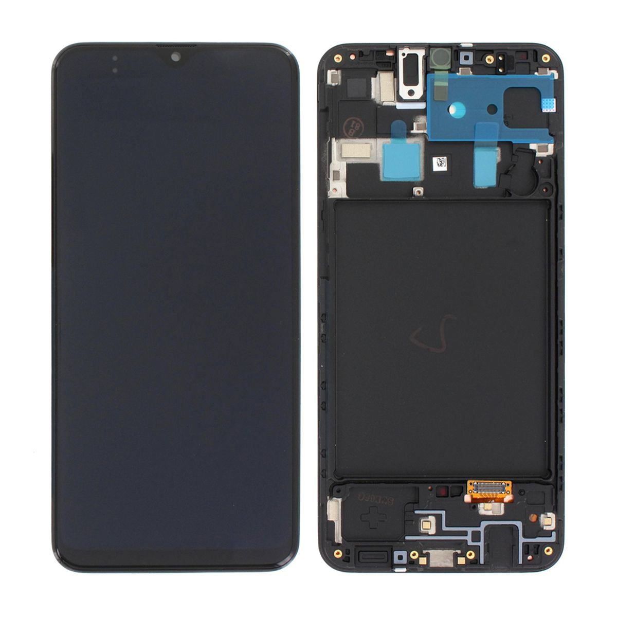 Samsung Galaxy A20 (A205F/DS) Skärm med LCD Display Original - Svart image 1