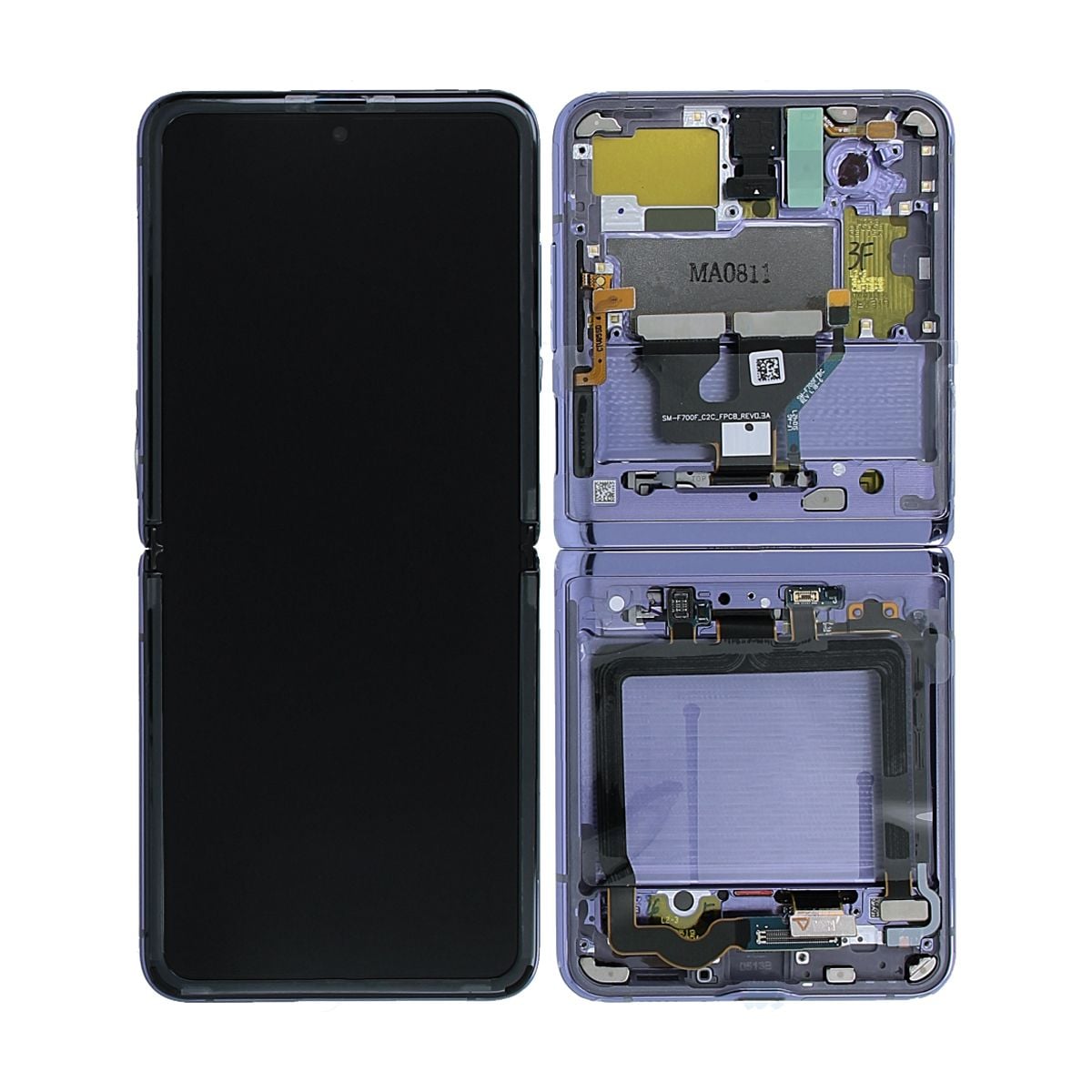 Samsung Galaxy Z Flip Skärm med LCD Display Original - Lila image 1