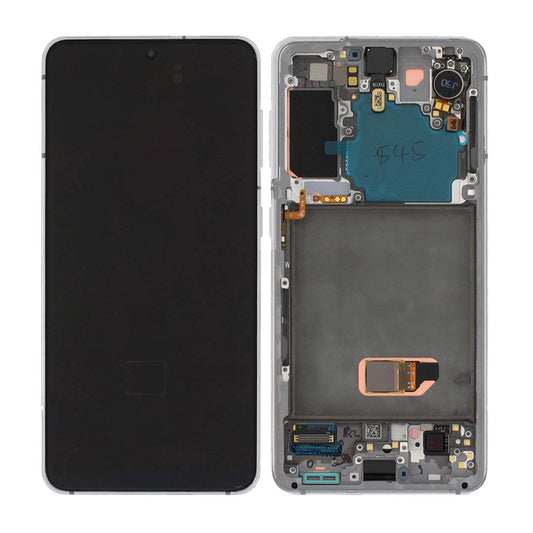 Samsung Galaxy S21 5G Skärm med LCD Display Original + Framkamera Original - Vit image 1