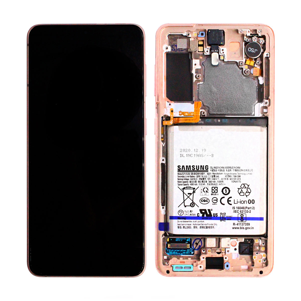 Samsung Galaxy S21 5G Skärm med LCD Display Original + Batteri Original - Violett image 1