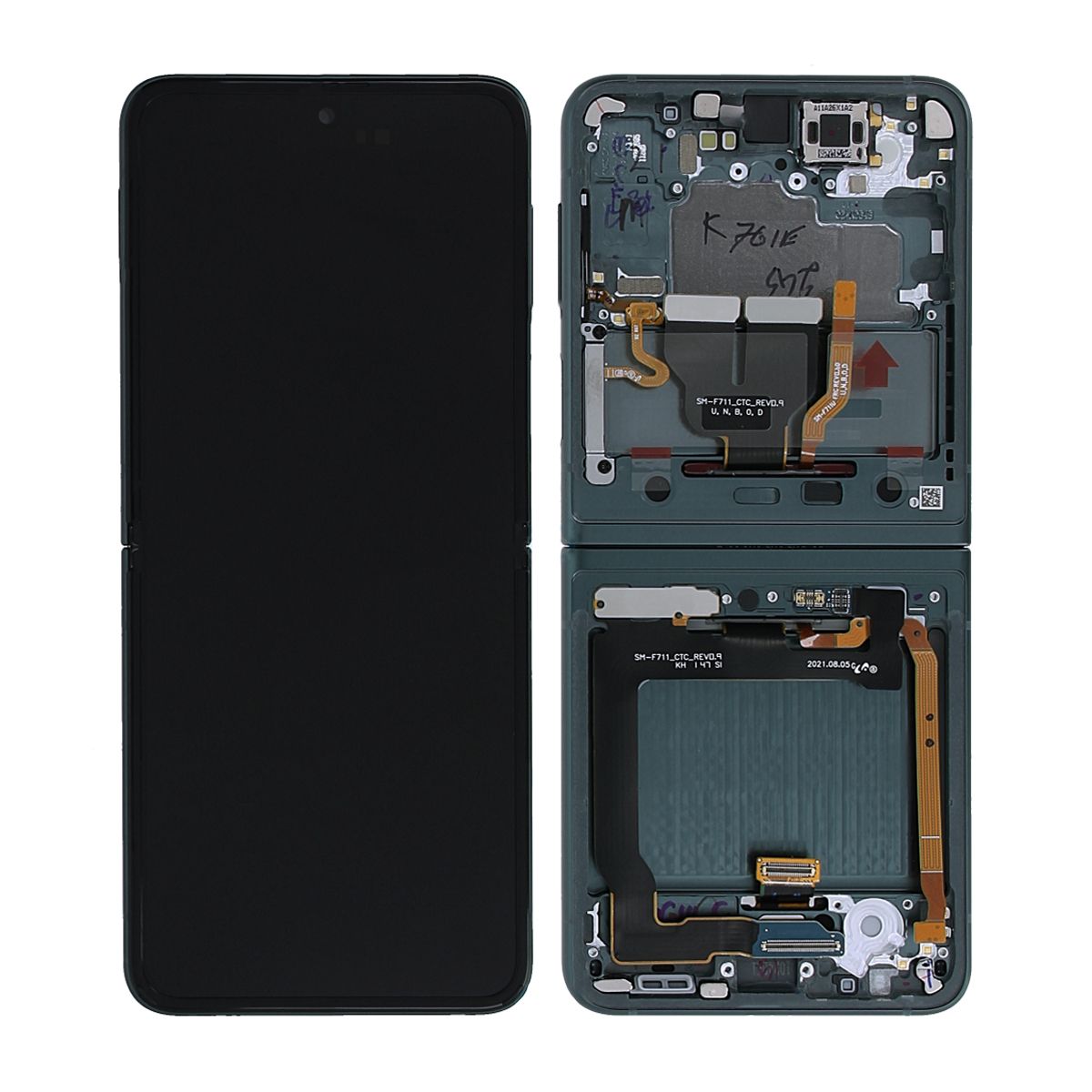 Samsung Galaxy Z Flip 3 5G 2021 (F711) Skärm med LCD Display Original - Svart image 1