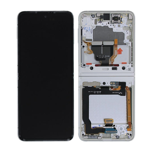 Samsung Galaxy Z Flip 3 5G 2021 (F711) Skärm med LCD Display Original - Kräm image 1