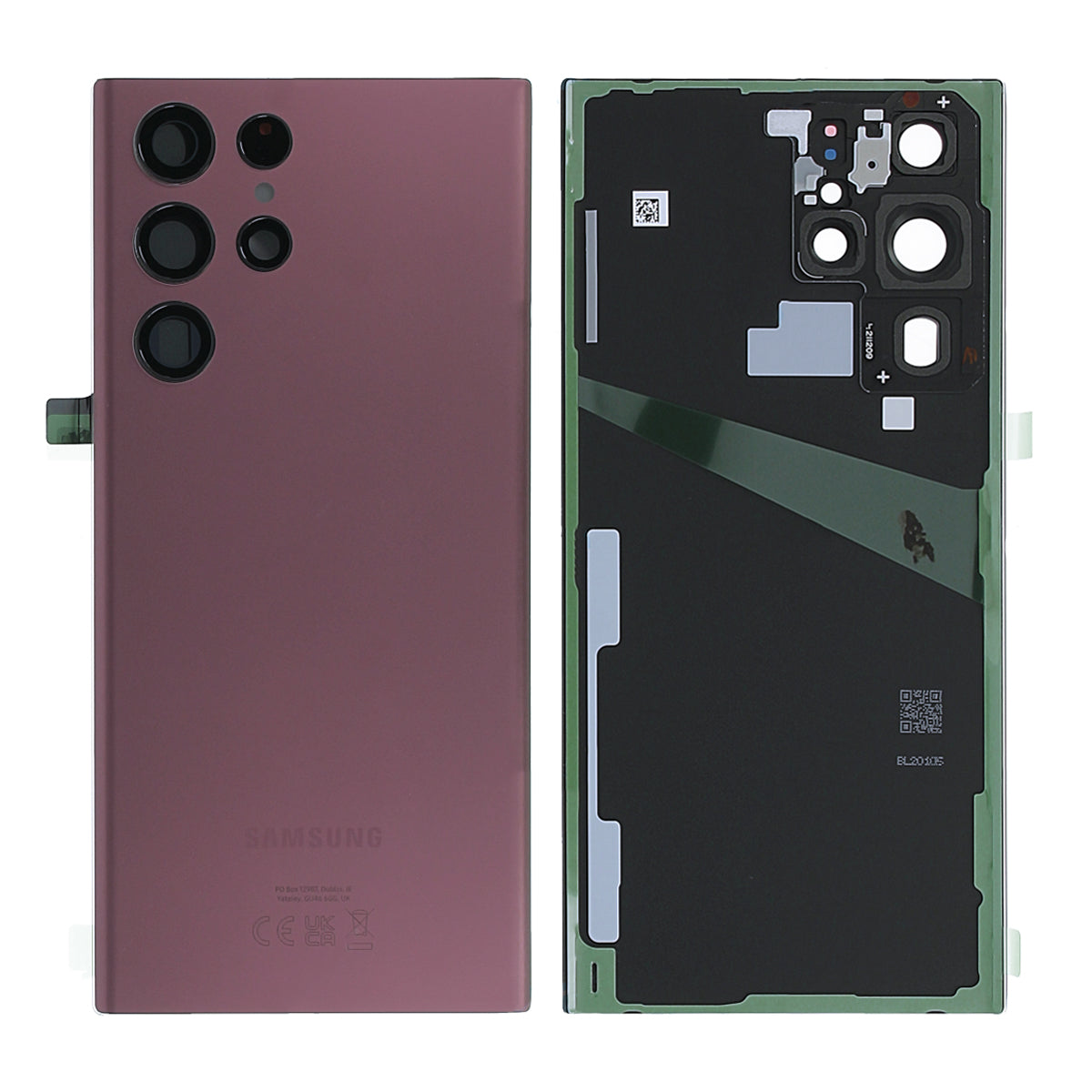 Samsung Galaxy S22 Ultra (SM-S908B) Baksida Original - Burgundy image 1