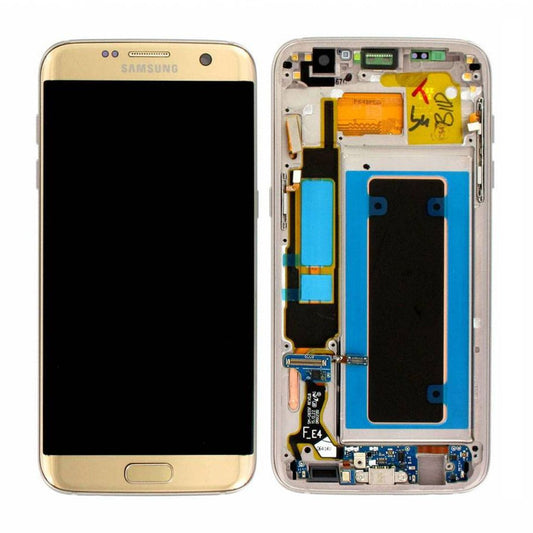 Samsung Galaxy S7 Edge (SM-G935F) Skärm med LCD Display Original - Guld image 1