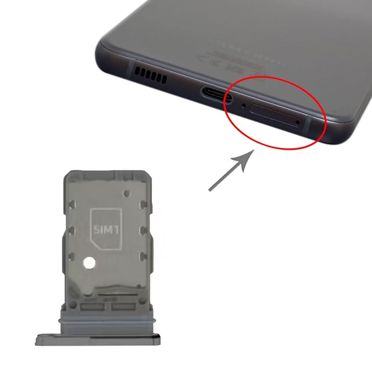 Samsung Galaxy S21 (SM-G991B) Sim Card Tray Phantom Grey image 4