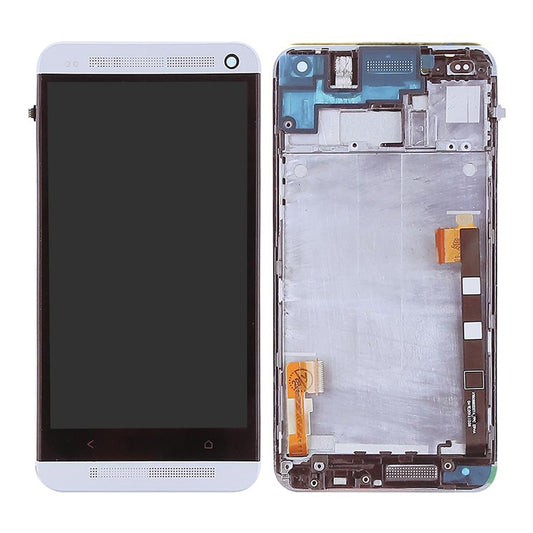 HTC One M7 Skärm med LCD Display OEM - Vit image 1