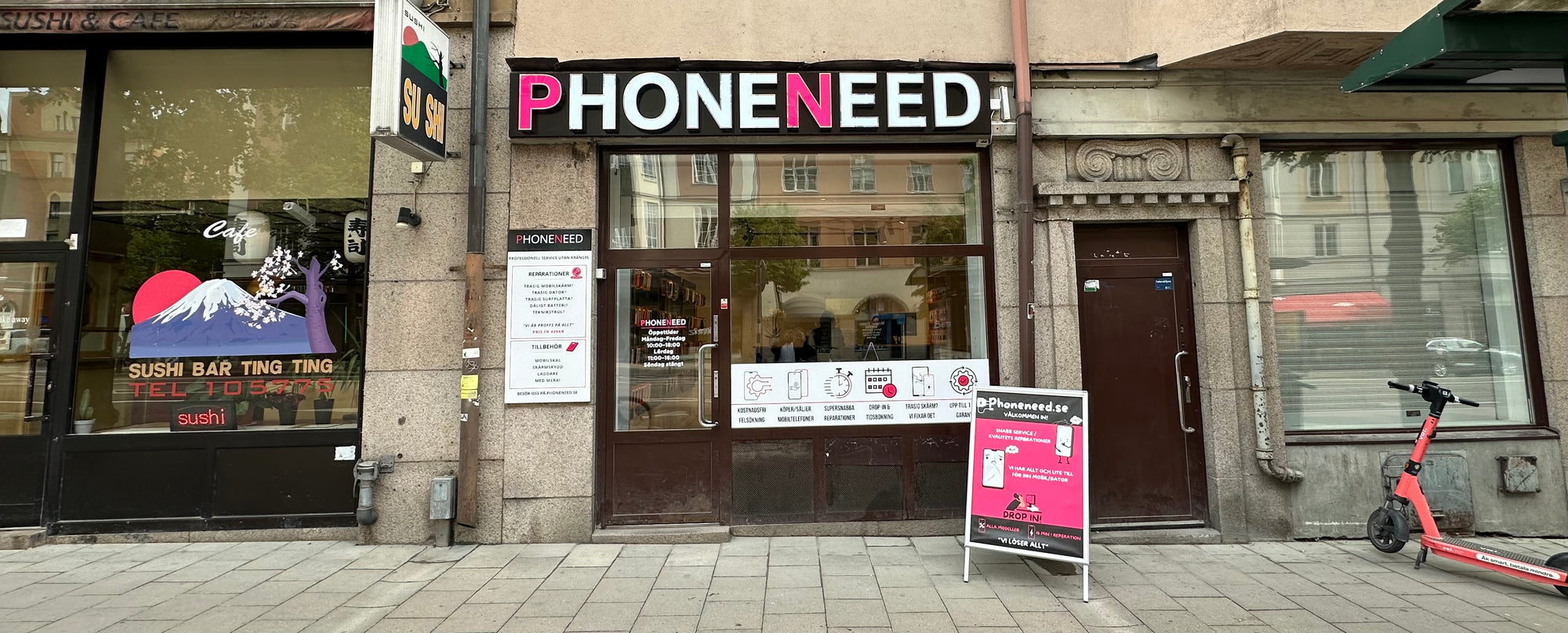 Phoneneed butik på odengatan 27, Vasastan, Stockholm