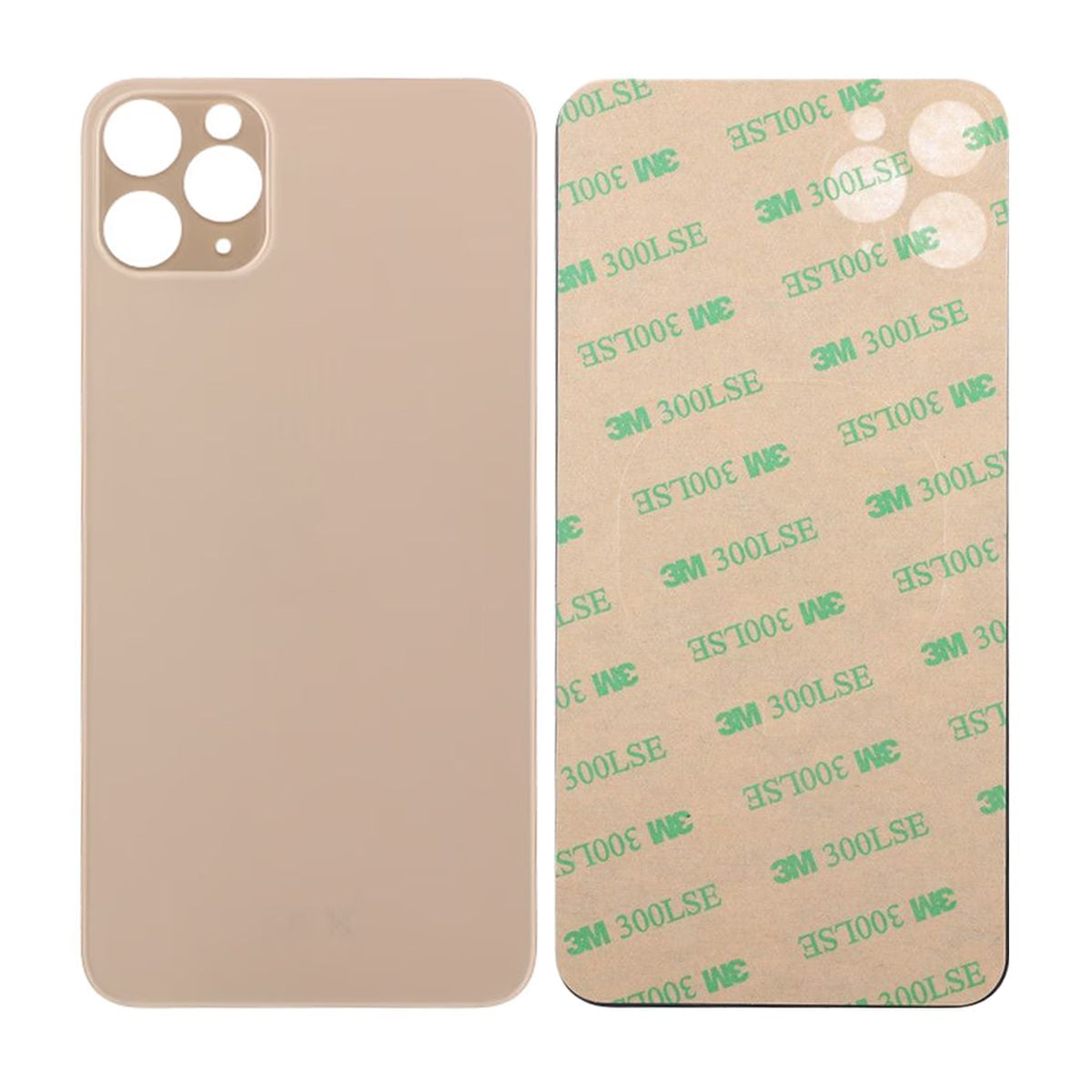 iPhone 11 Pro Max Baksida Glas med Självhäftande tejp - Guld image 1