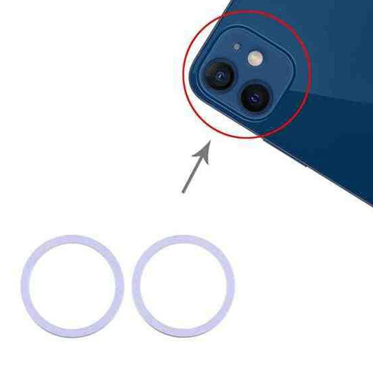 iPhone 12 Linsskydd med Metallram - Lila (2-pack) image 2