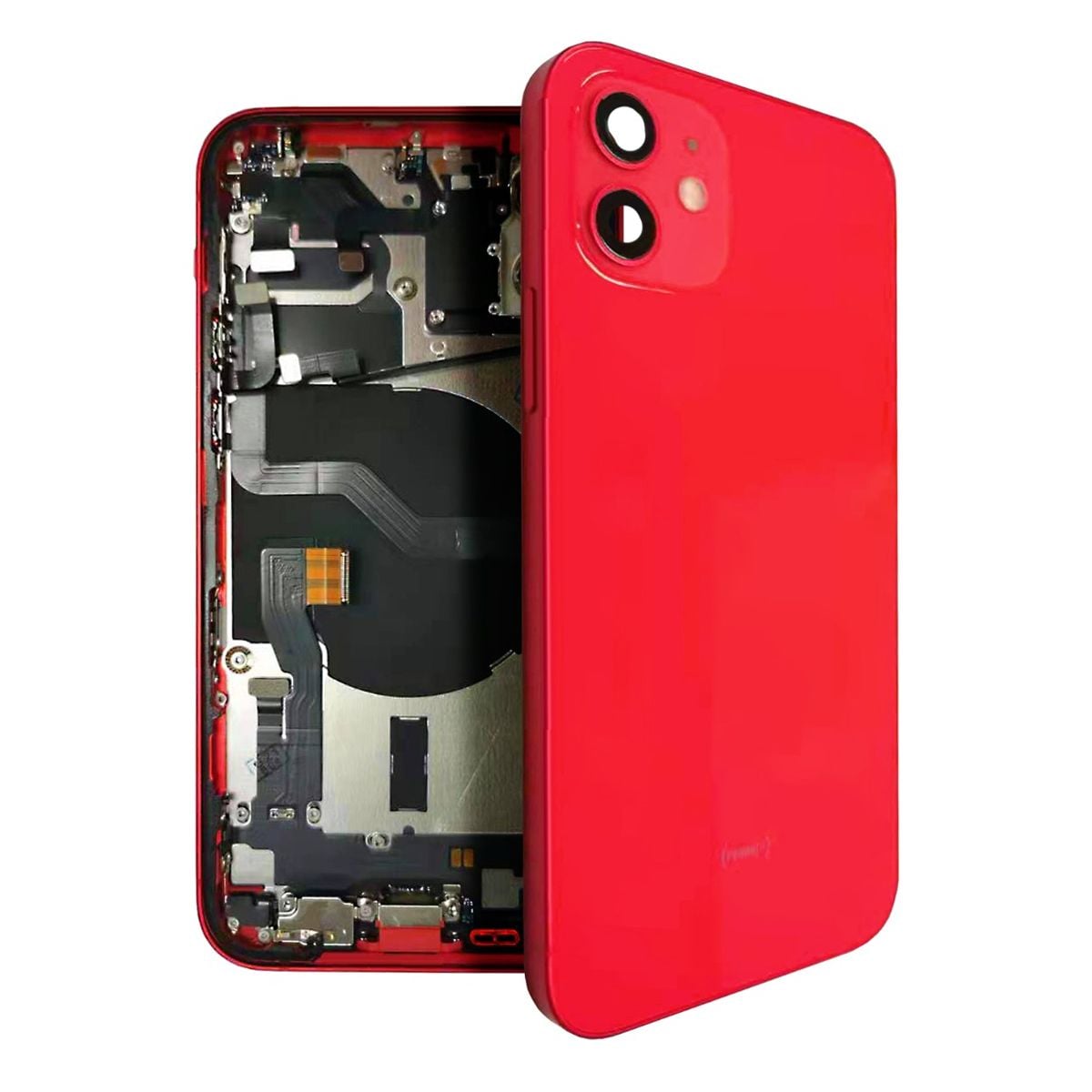 iPhone 12 Baksida med Komplett Ram - Röd image 1