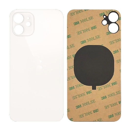 iPhone 12 Baksida Glas med Självhäftande tejp - Vit image 1