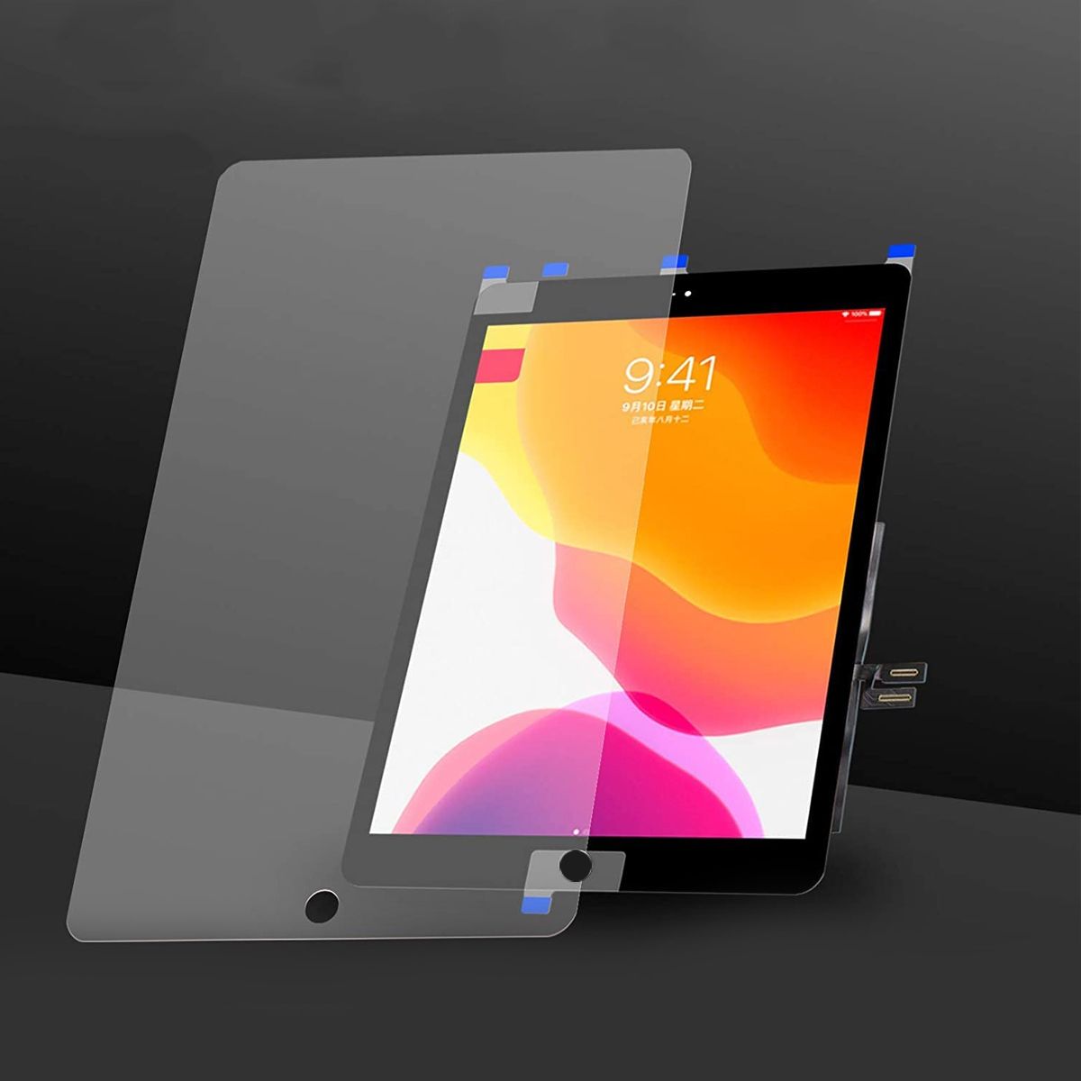 iPad 9 10.2 2021 Glas med Touchskärm OEM - Svart image 6