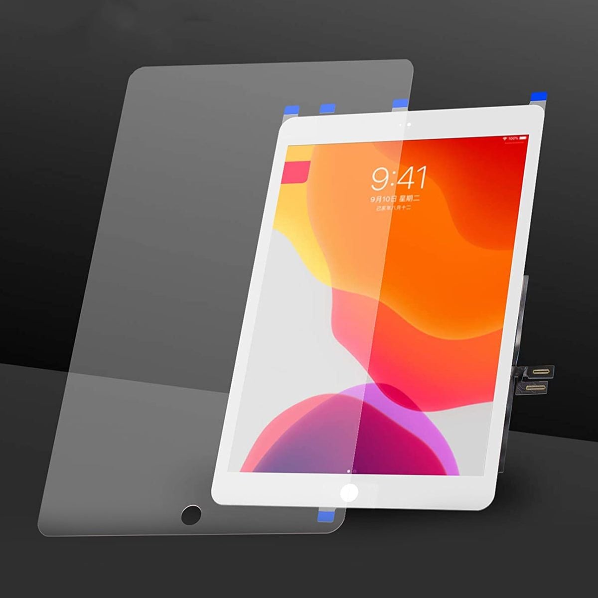 iPad 9 10.2 2021 Glas med Touchskärm Premium - Vit image 3