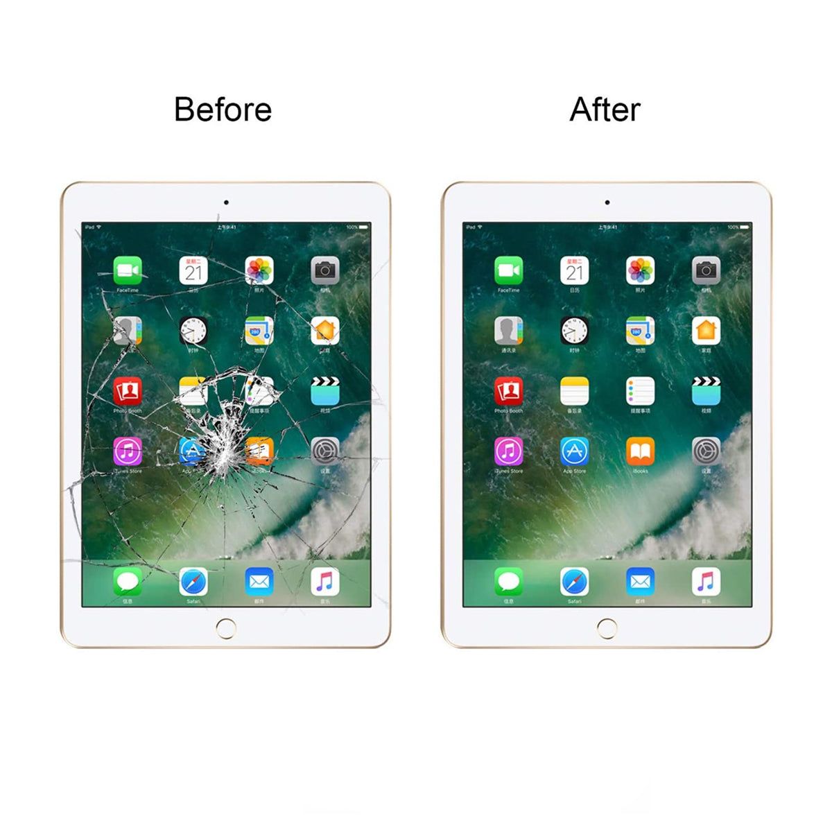 iPad 9 10.2 2021 Glas med Touchskärm Premium - Vit image 7