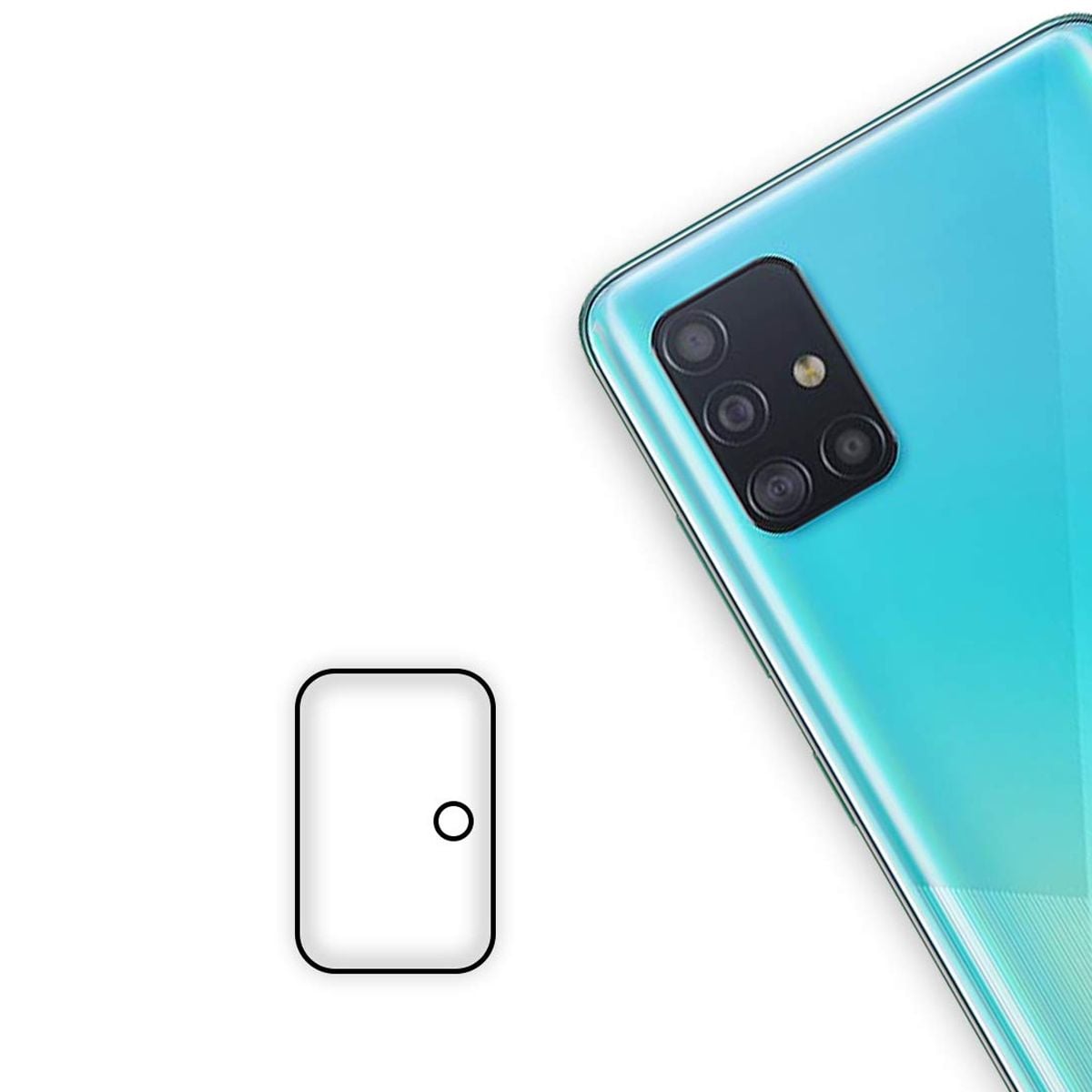 Kameraskydd Samsung Galaxy A51 Härdat Glas - Svart image 1