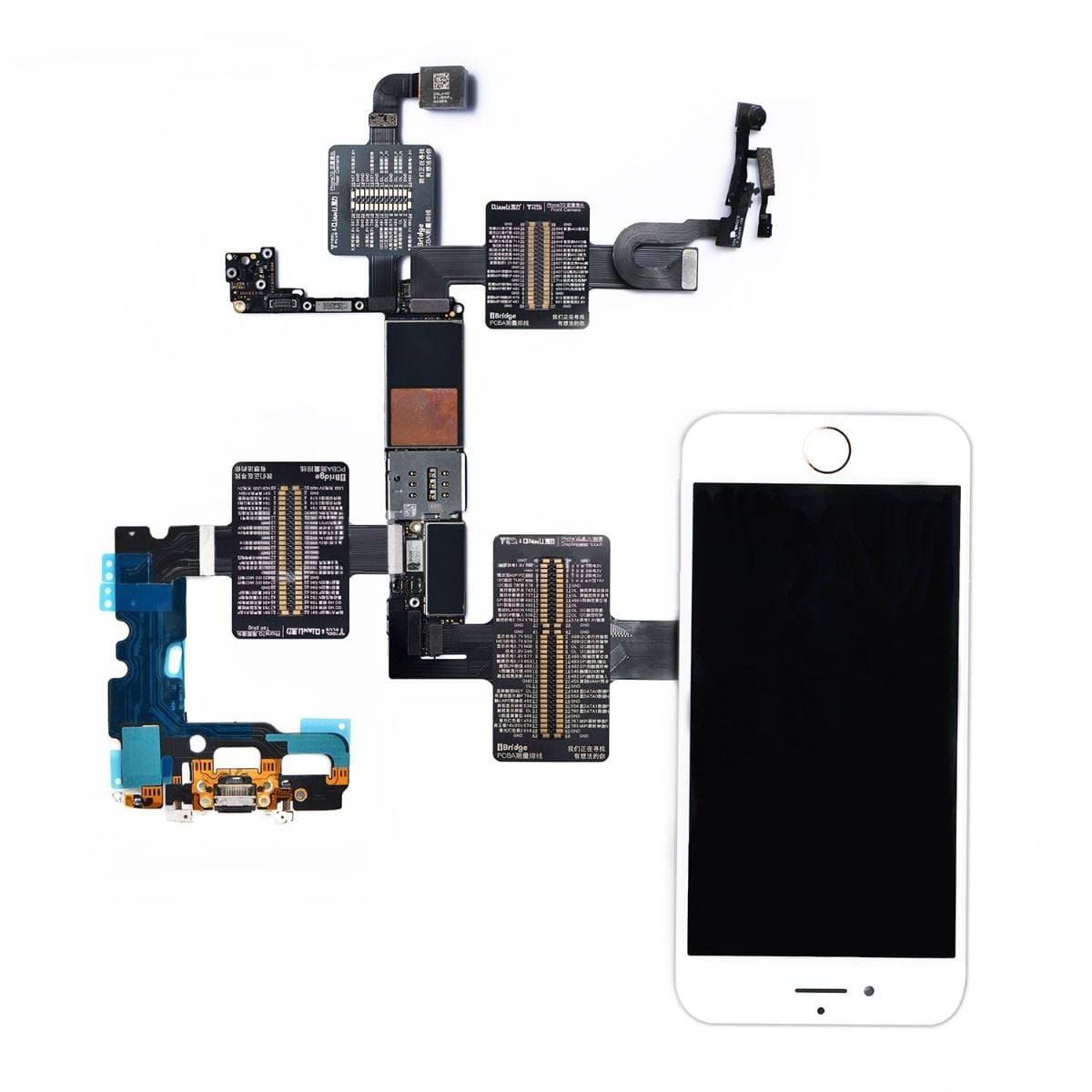 iBridge PCBA Testkabel iPhone 7 Fram/Bak-kamera/Laddkontakt/Skärm image 1