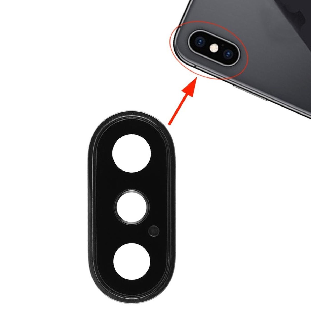 iPhone X Kameralins med Ram - Vit image 1