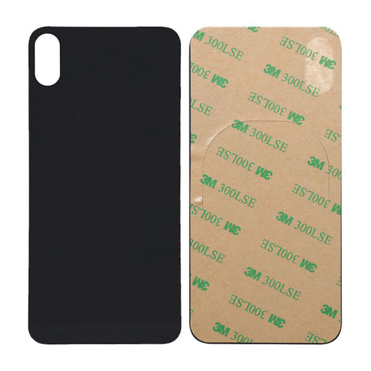 iPhone XS Max Baksida Glas med Självhäftande tejp - Svart image 1