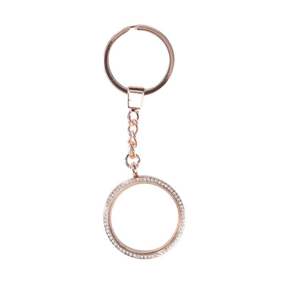 AirTag Keychain with Crystal Details - Rose Gold