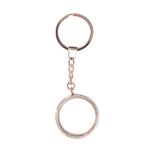 AirTag Keychain with Crystal Details - Rose Gold