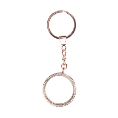 AirTag Keychain with Crystal Details - Rose Gold