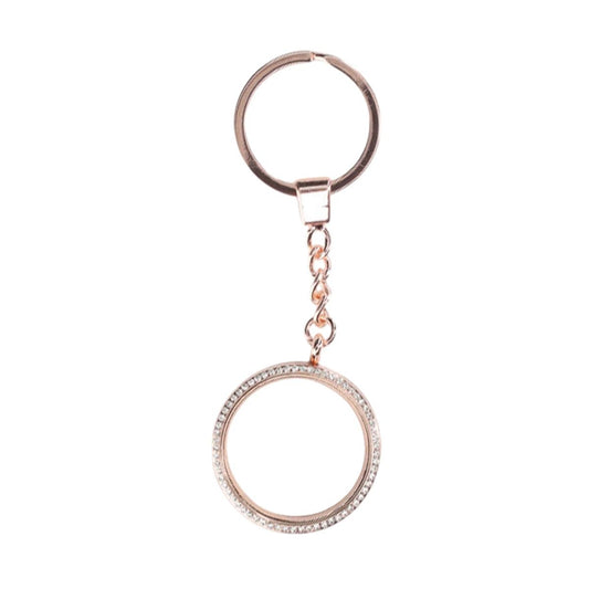 AirTag Keychain with Crystal Details - Rose Gold
