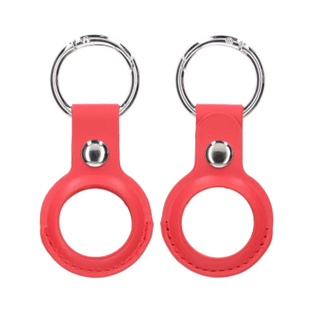 Airtag Case PU Leather Keychain - Pink