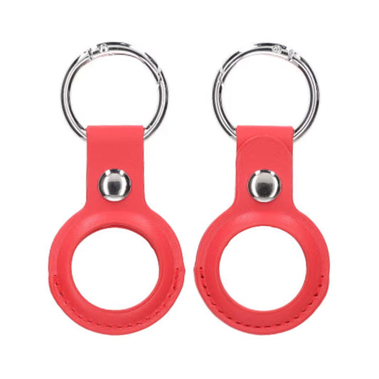 Airtag Case PU Leather Keychain - Pink
