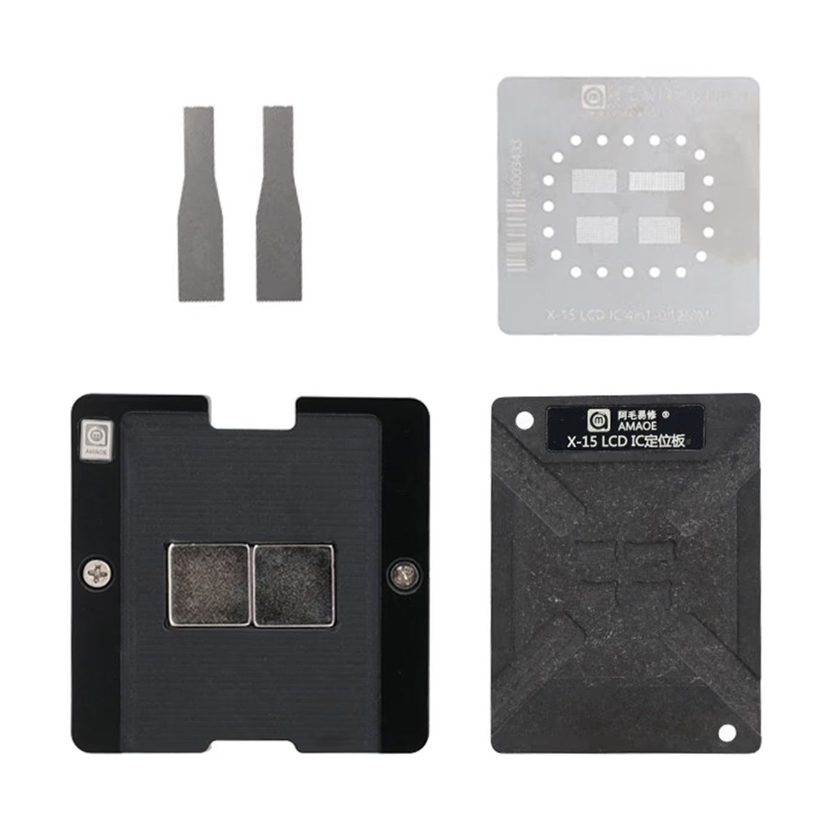 AMAOE LCD-skärm IC Reballing Platform/Stencil för iPhone X-15 Pro Max