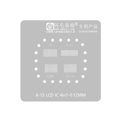 AMAOE LCD-skärm IC Reballing Platform/Stencil för iPhone X-15 Pro Max