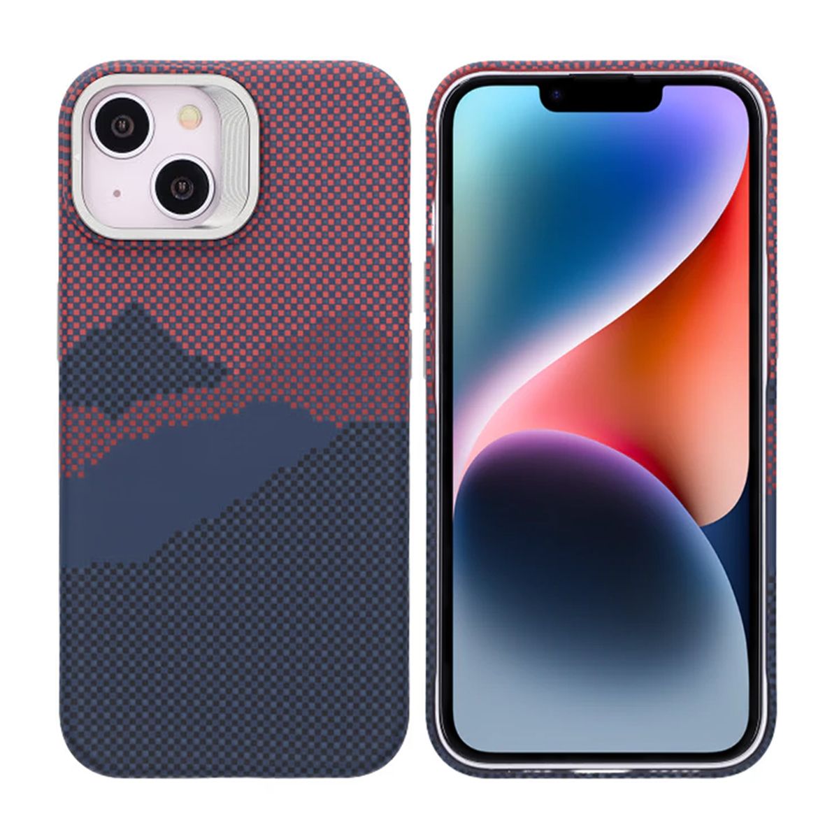 Mobile case with Magsafe and stand for iPhone 13 and 14 - Mountain Red