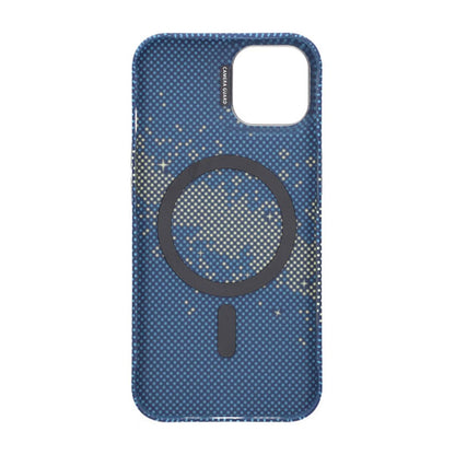 Mobile case with Magsafe and stand for iPhone 13 and 14 - Blue and Gold