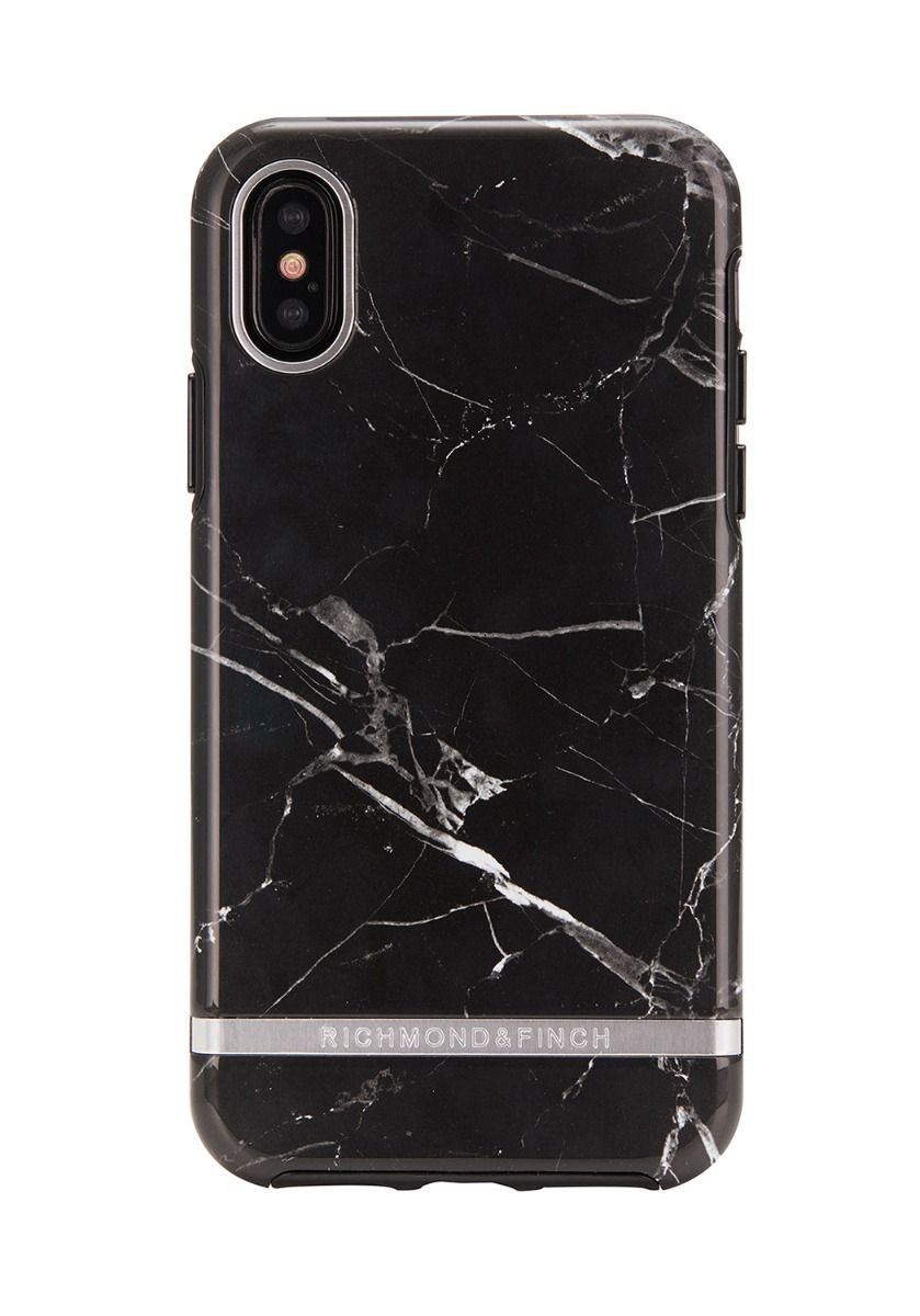 Richmond and Finch Black Marble - Silver iPhone XS Max